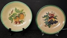 Antica coppia di piatti in ceramica vietrese - Verde Ramina - Vietri anni '30