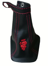 Alfa Romeo 156 2° serie cuffia leva cambio personalizzato in vera pelle nera