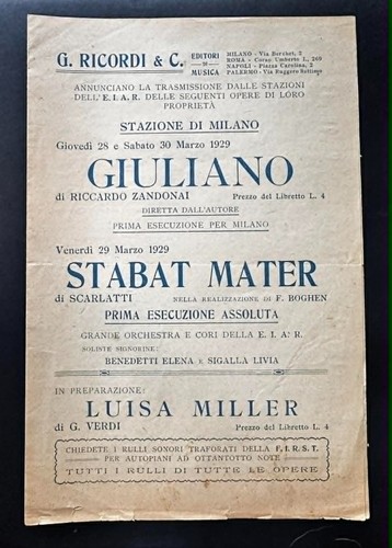 Opuscolo ricordi 1929 giuliano - opuscolo,