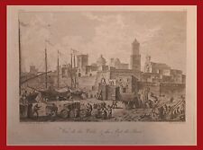 Antica acquaforte '700 Vista della città di Bari e porto
