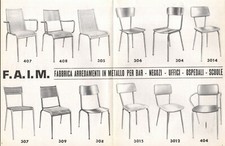 CATALOGO ANNI 60 F.A.I.M. ARREDAMENTO SEDIE BAR SCUOLE UFFICI DESIGN BORGOMANERO