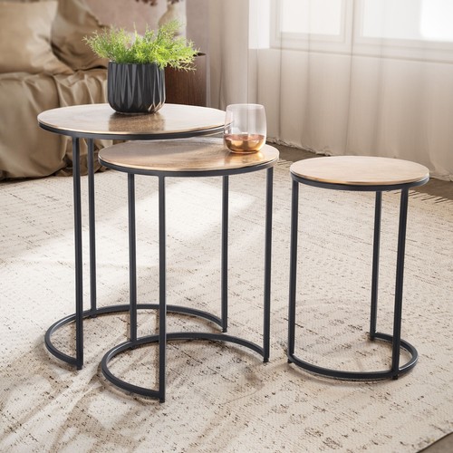 Finebuy set tavolini oro - di, 3