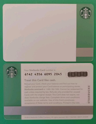 Starbucks card 2016 - 2016, create