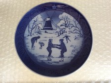 ROYAL COPENHAGEN PIATTO NATALE PORCELLANA - 1989 THE OLD SKATING POND