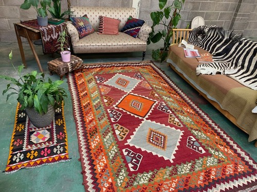Tappeto kilim vintage qasgai - tappeto,