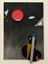 Dangelo Sergio, Dalla Luna, opera in tecnica mista e pittura acrilici