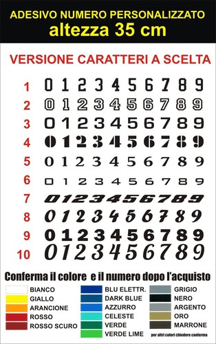Adesivo numero personalizzato - adesivo,