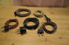 VECCHIO LOTTO CON 5 CAVI CON RIVESTIMENTO IN STOFFA VARI COLORI   [TA75]