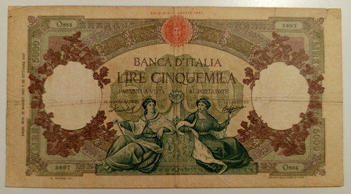 5000 lire 1960 bb - 5000, 12/05/1960