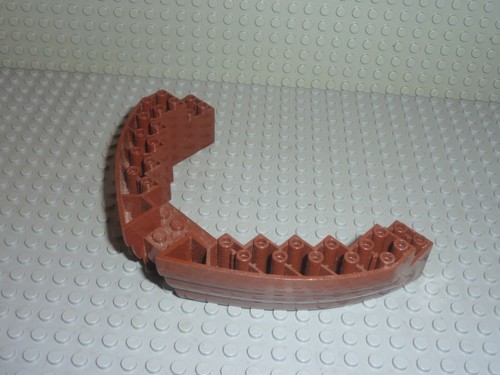 Lego redbrown boat base x - 10,
