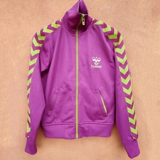 Felpa Donna Giacca Zip Tuta Vintage Hummel S Viola Gialla TrackTop giacchetto 