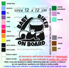 ADESIVO AUTO LUNOTTO BABY BIKER ON BOARD STICKER DECALS BIMBO A BORDO