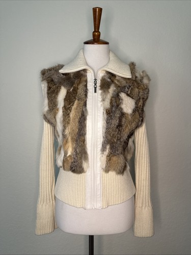Giacca maglione panna zip