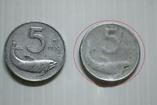 Rarissima 5 lire delfino  Italia errore di conio anni 50