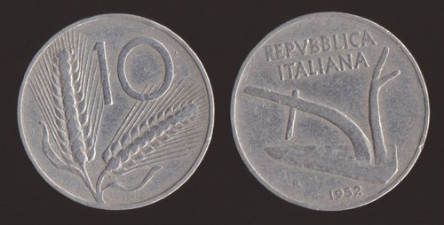 Lire 1952 spighe aratro - spighe,