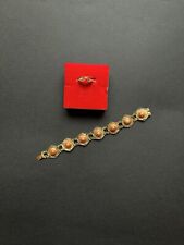 Parure Corallo Argento Filigrana Anello Bracciale 