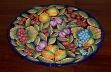 DERUTA PIATTO OVALE 17" CERAMICA ITALIANA BLU, SPEDIZIONE GRATUITA