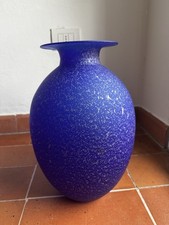 Vaso moderno vetro blu opaco