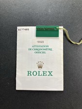 Etichetta di garanzia Rolex per Daytona 16523 A177485 serie A 1998-1999...