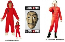 CARNEVALE HALLOWEEN VESTITO COSTUME CASA DI CARTA PAPEL RESISTENZA TG BAMBINO 