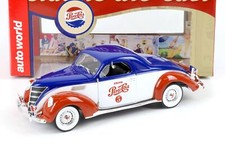 1:18 Auto World 1937 Lincoln Zephyr Pepsi Cola blu/bianco/rosso