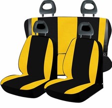 Coprisedili per panda 2003-2012 in cotone giallo/nero -su misura, made in italy