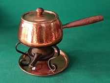 SET IN RAME PER FONDUTA VIN BRULÉ CON FORNELLO E PENTOLA VINTAGE. CT80