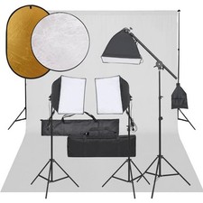 Kit per Studio Fotografico con Set Luci, Fondale e Riflettore vidaXL