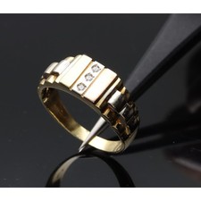 ANELLO  TRICOLORE CON ZIRCONI  IN ORO GIALLO, BIANCO E ROSA 750/1000, 18KT.
