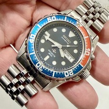 Seiko Kinetic Sports 200 Pepsi Vintage Uomo 40mm Diver 5M43-0A49 Jubilee