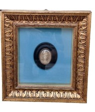 Bassorilievo Maria e Gesù In Schiuma Siciliana - Incorniciato Con Cornice Dorata