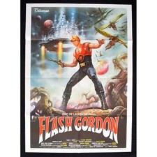 manifesto FLASH GORDON Sam Jones Max Von Sydow Ornella Muti 1 edizione 1980 A347