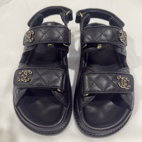 Sandali chanel neri pelle - in,