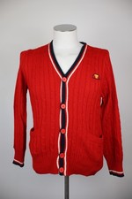 ELLESSE '70S CARDIGAN MAGLIONE LANA WOOL VINTAGE UOMO Tg. S MAN SWEATER CASUAL