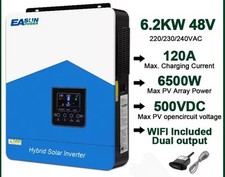 EASUN  6.2KW INVERTER IBRIDO WIFI MPPT 120A FOTOVOLTAICO 48V OFF-GRID 450VDC