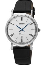 SEIKO Premier SXB431P1 Orologio Donna Elegante, Pelle Nero Nuovo 