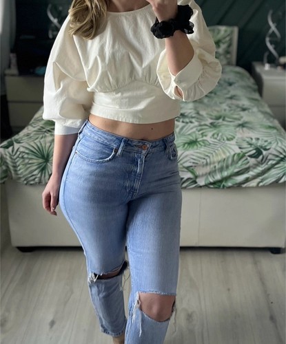 Crop top zara - crop, avorio