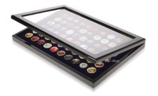 VETRINETTA IN LEGNO LACCATO NERO SCURO PER CAPSULE DI SPUMANTE E CHAMPAGNE