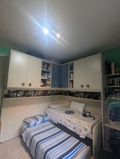 Cameretta Colombini colore olmo bianco/chiaro e ante jeans