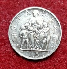5 LIRE 1937 FECONDITÀ