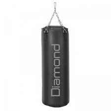 Diamond Sacco da Boxe Pugilato Professionale 40 kg h 140 cm Nero Catene Incluse