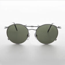 Occhiali Da Sole Goth Vintage Anni '90 Rotondi Argento / Verde