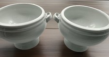 Cassa e botte zuppiera cipolla francese piedi bianchi con manici set di 2 4x3,75