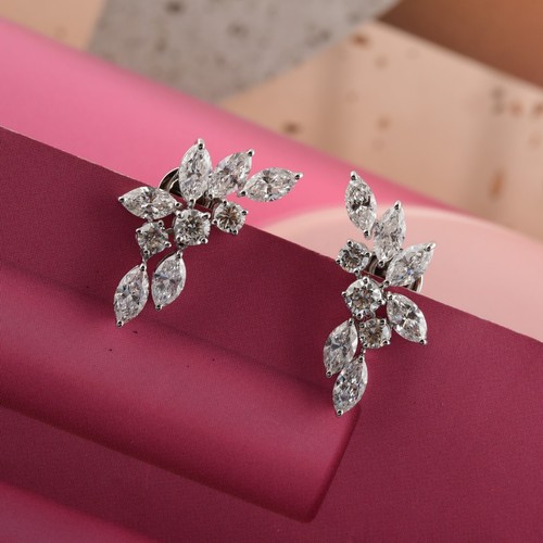 Orecchini filo con diamanti - a,