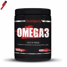 FlorioSport - Omega 3, 450 Softgel Perle da 1300 mg. Olio di Pesce Fish Oil