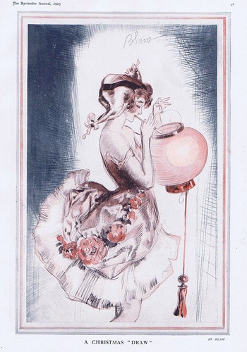 Glamour christmas draw lady - christmas,