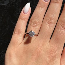 Fede nuziale 1,50 ct IGI coltivata in laboratorio taglio tondo diamante plati...