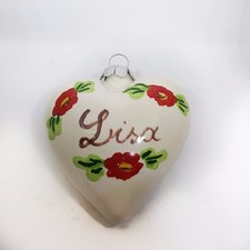Palla di Natale in ceramica di Vietri Fatta a mano Cuore Bianco Personalizzato