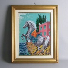 Quadro  Francesco Gonzaga cavallo rampante opera numerata cornice dorata