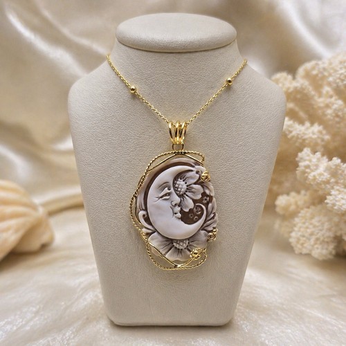 Collana cammeo luna argento - cammeo,